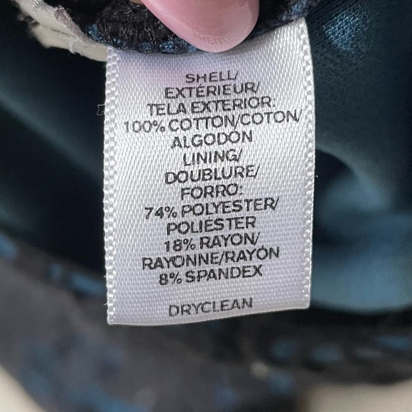 Loft Black Rivera Crochet Overlay Blue Zip Back Lined Skirt Office Work Wear - Picture 7 of 7